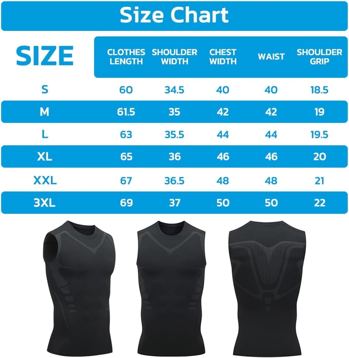 Pukmqu Gfouk Menionic Tourmaline Posture Correction Vest, Version Ionic Shaping Sleeveless Shirt, Posture Correction for Men, Back Support Vest